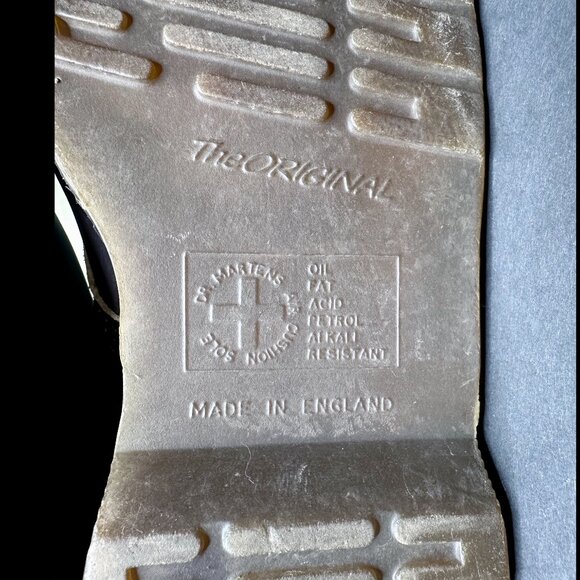 Dr. Martens 20 Eye Boots MADE IN ENGLAND Plum Tall Docs US 8 UK 6 RARE Vintage - Picture 9 of 12